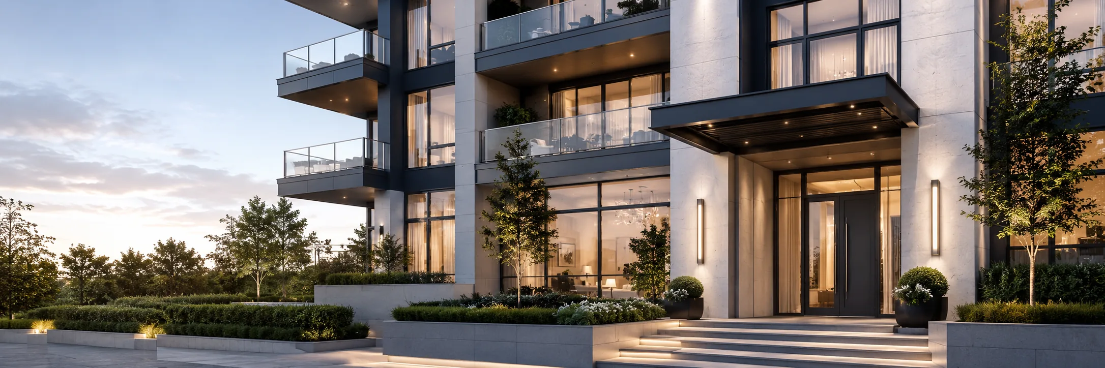 Luxury Apartment Building Exterior LinkedIn background profile building