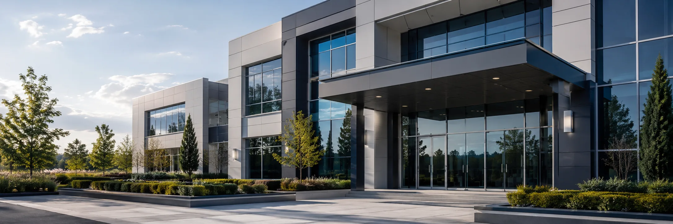 Real Estate Office Building Banner LinkedIn background profile building