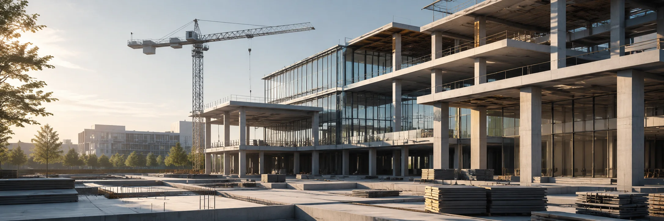 Modern Construction Site Building LinkedIn background profile building