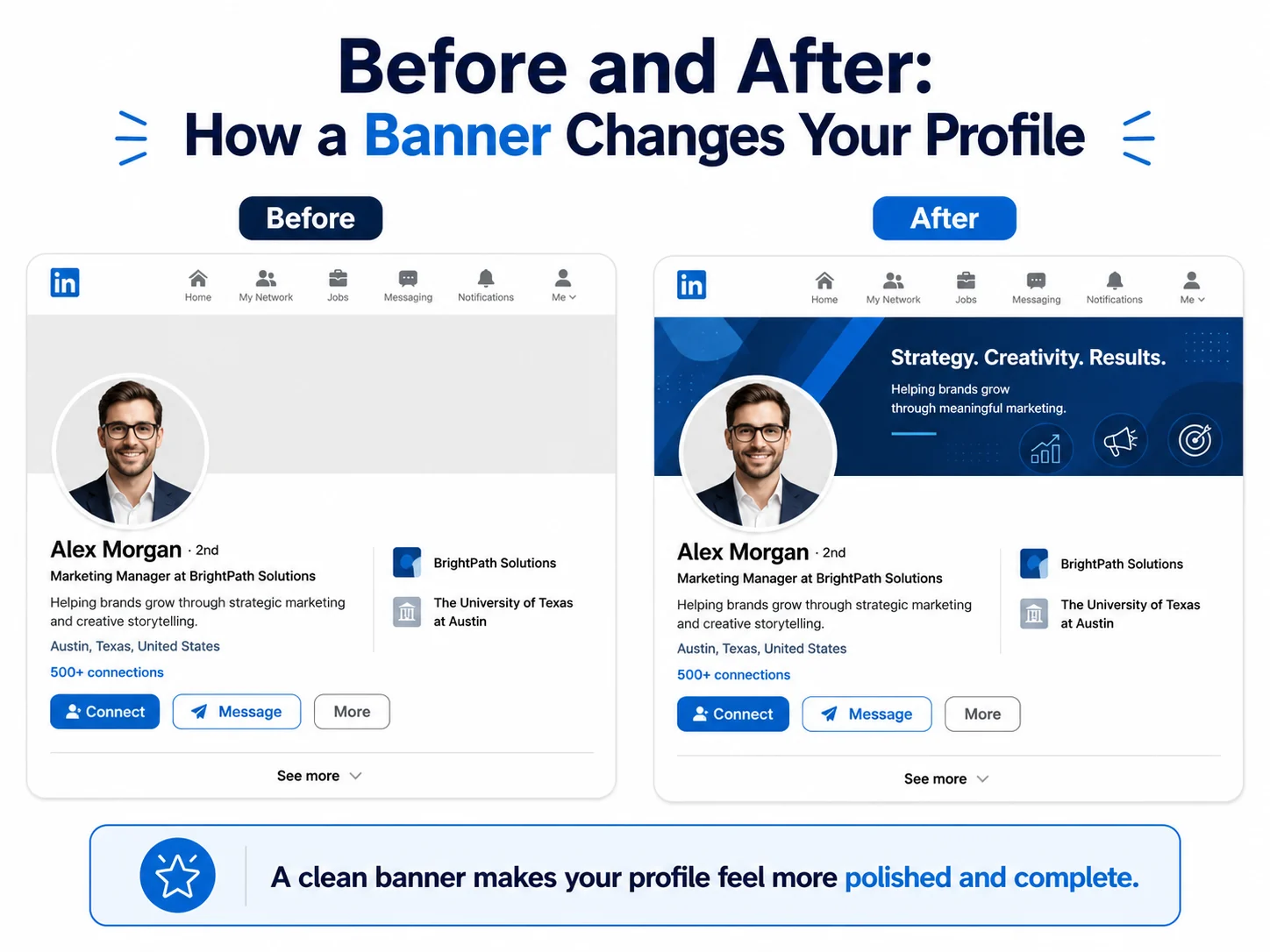 Before and After: How a Banner Changes Your Profile
