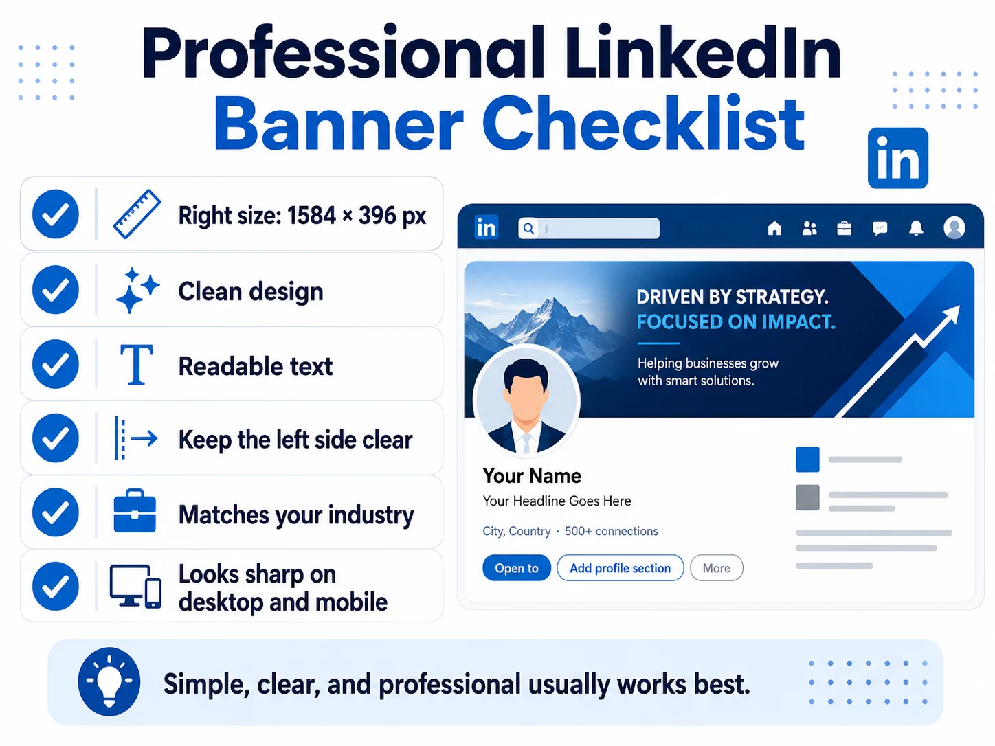Professional LinkedIn Banner Checklist