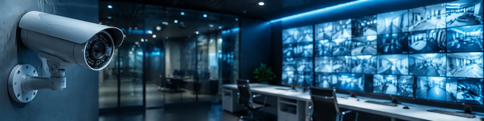 High tech surveillance and security monitoring LinkedIn background banner