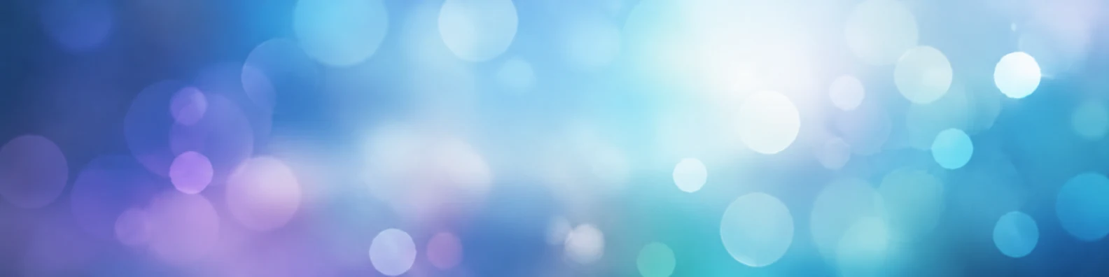 Abstract bokeh light LinkedIn background banner with soft blue teal white purple glow and blurred circular lights