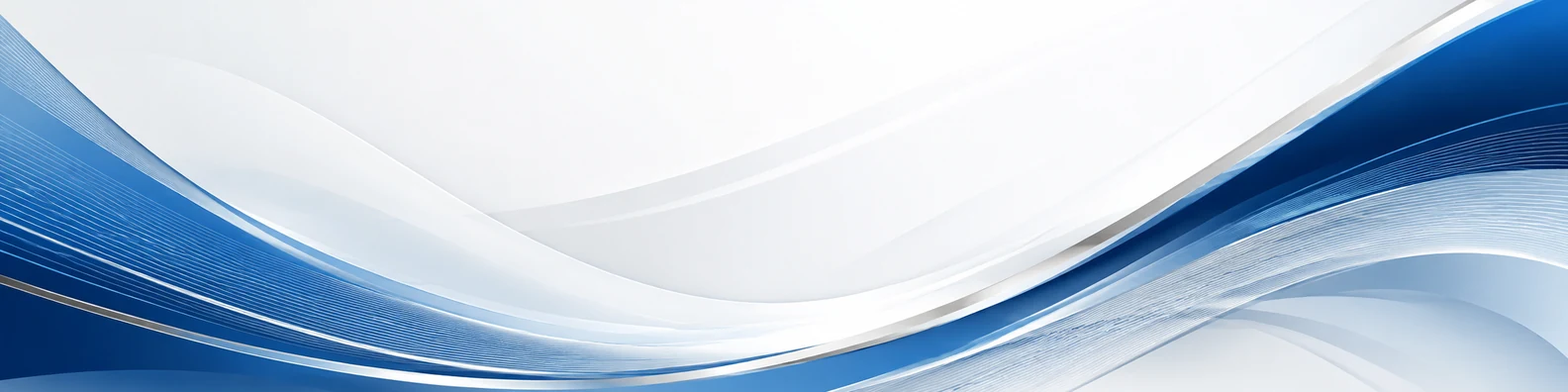 Abstract curved line background LinkedIn banner with elegant blue silver and white flowing line work