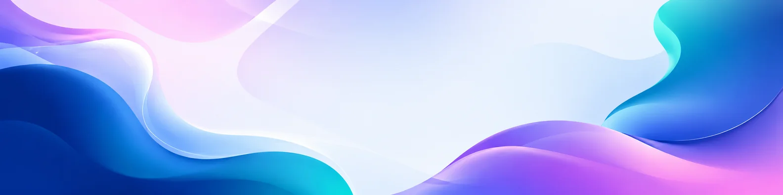 Abstract liquid shape movement LinkedIn background banner with blue teal purple pink white fluid blobs and clean gradients