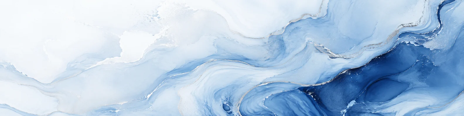 Abstract blue marble texture LinkedIn background banner with navy sky blue white and silver flowing veins