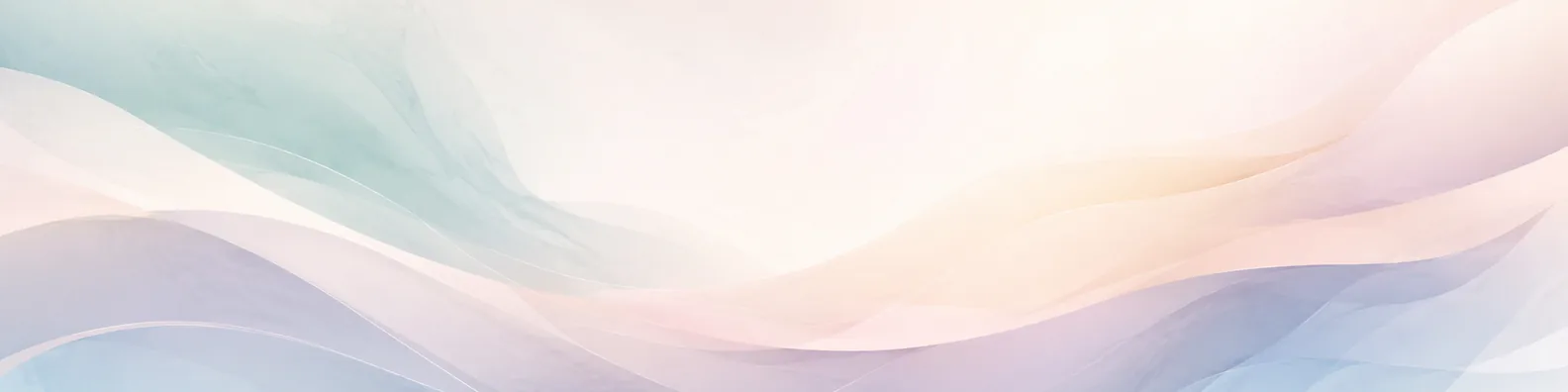 Abstract pastel gradient flow LinkedIn background banner with soft mint blush lavender light blue and peach waves