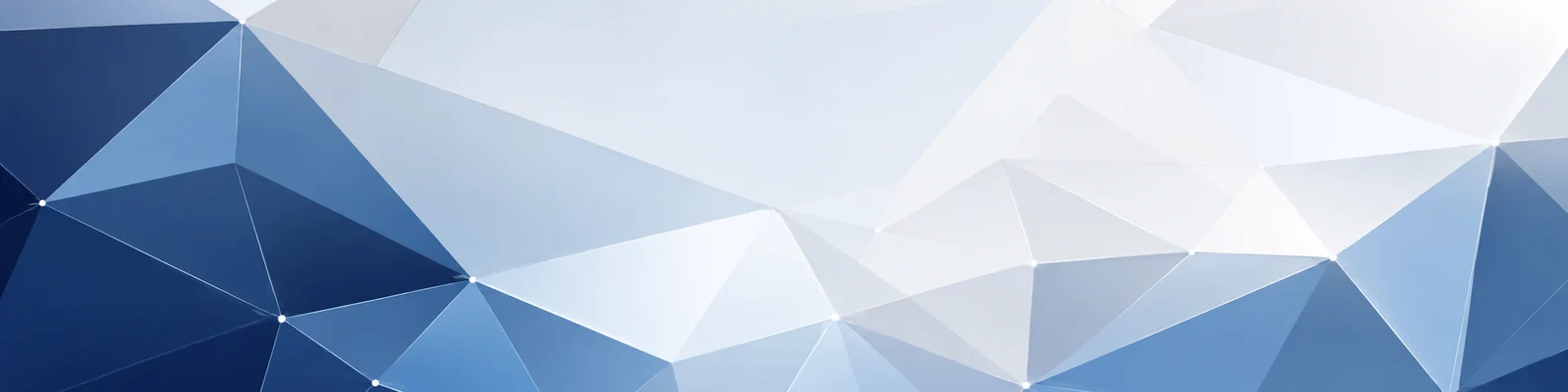 Abstract polygon pattern design LinkedIn background banner with navy light blue silver and white low-poly shapes
