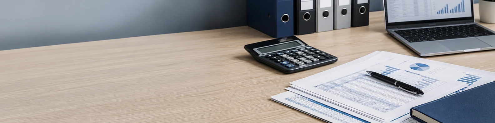 Accounting Office Desk professional business LinkedIn background banner with clean corporate styling
