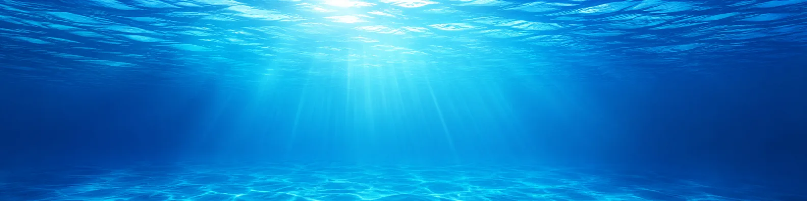 Blue underwater light LinkedIn background banner for swimming and ocean themes