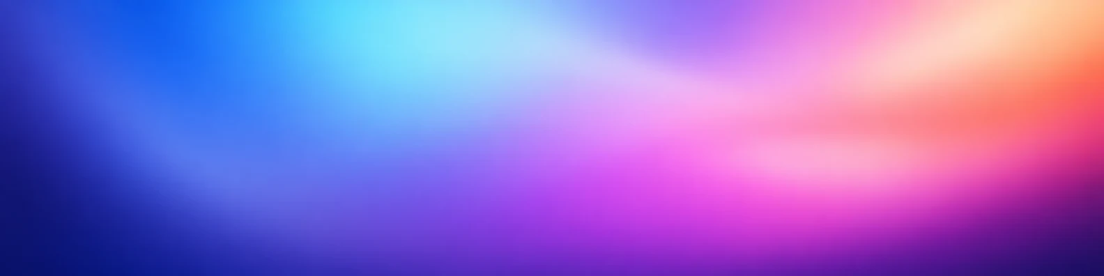 Blurred gradient abstract glow LinkedIn background banner with blue purple pink cyan soft orange and smooth luminous color blend