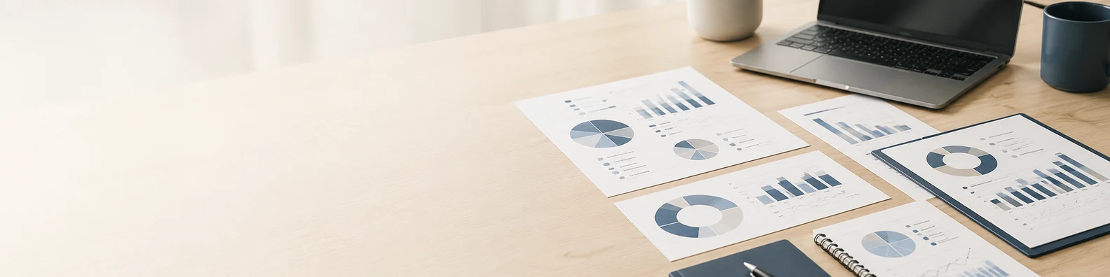 Business Performance Report professional business LinkedIn background banner with clean corporate styling