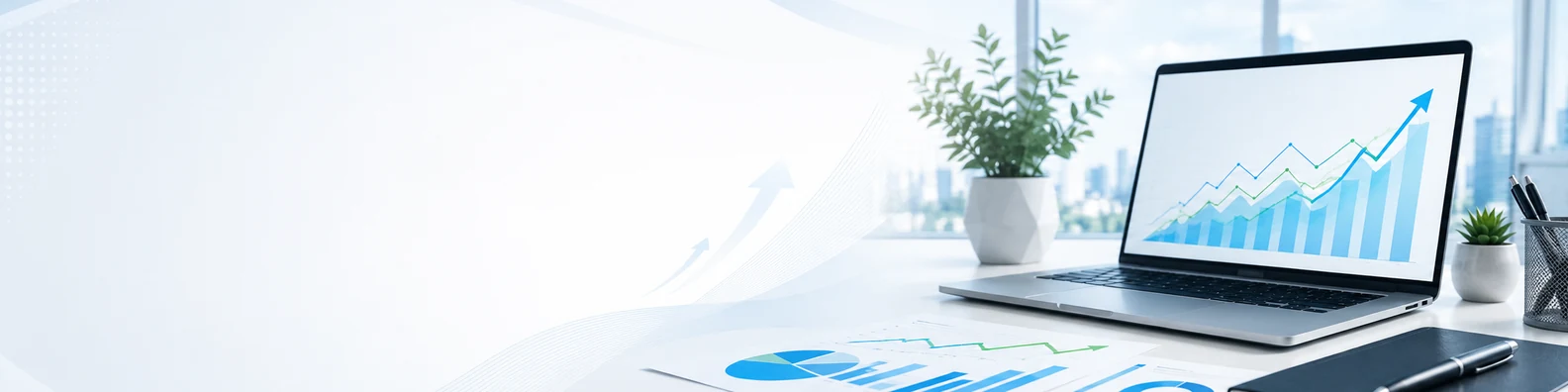 Business Success Chart professional business LinkedIn background banner with clean corporate styling