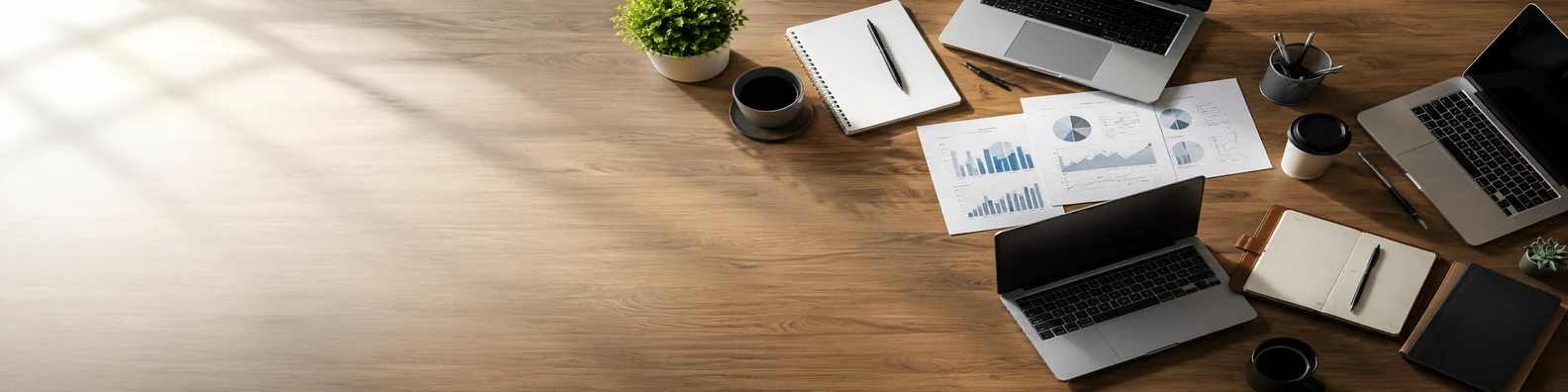 Business Team Meeting Table professional business LinkedIn background banner with clean corporate styling