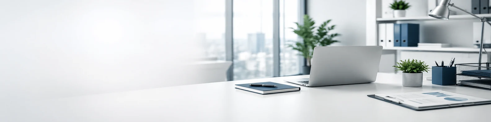 Clean Corporate Workspace professional business LinkedIn background banner with clean corporate styling