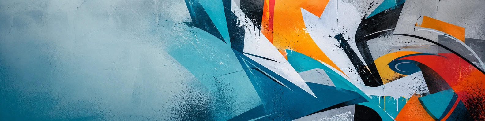Clean graffiti wall background with abstract colorful street art shapes LinkedIn background banner