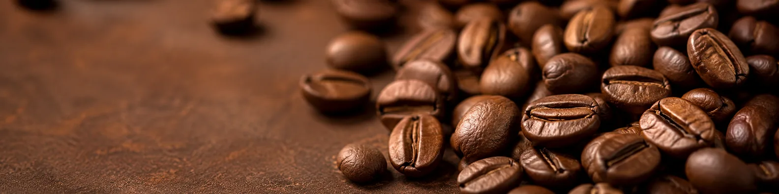Roasted coffee beans closeup business LinkedIn background banner