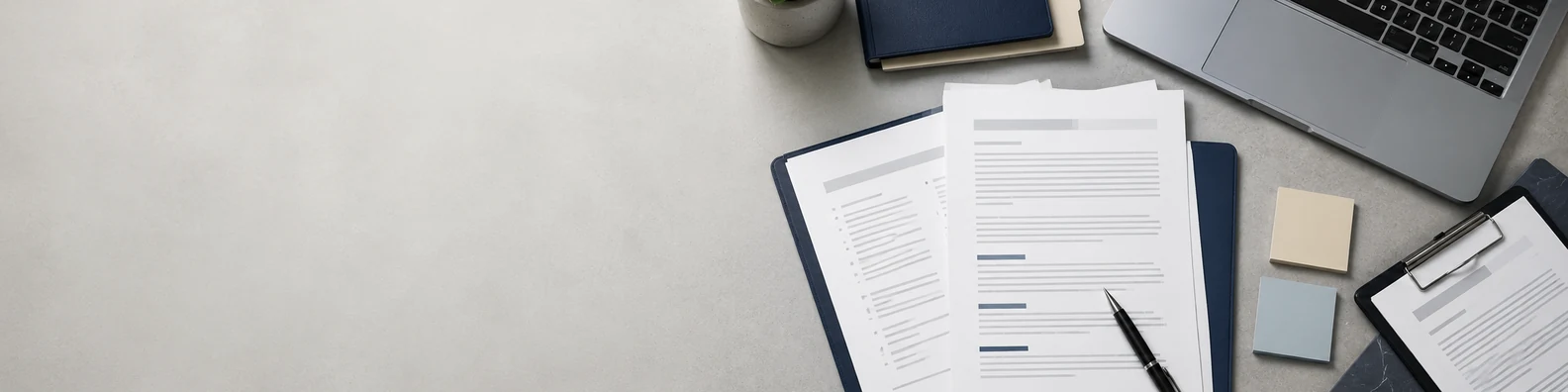 Contract Review Workspace professional business LinkedIn background banner with clean corporate styling