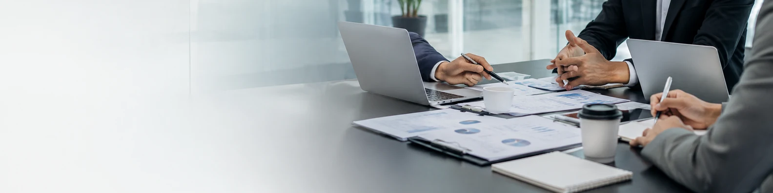 Corporate Partnership Meeting professional business LinkedIn background banner with clean corporate styling