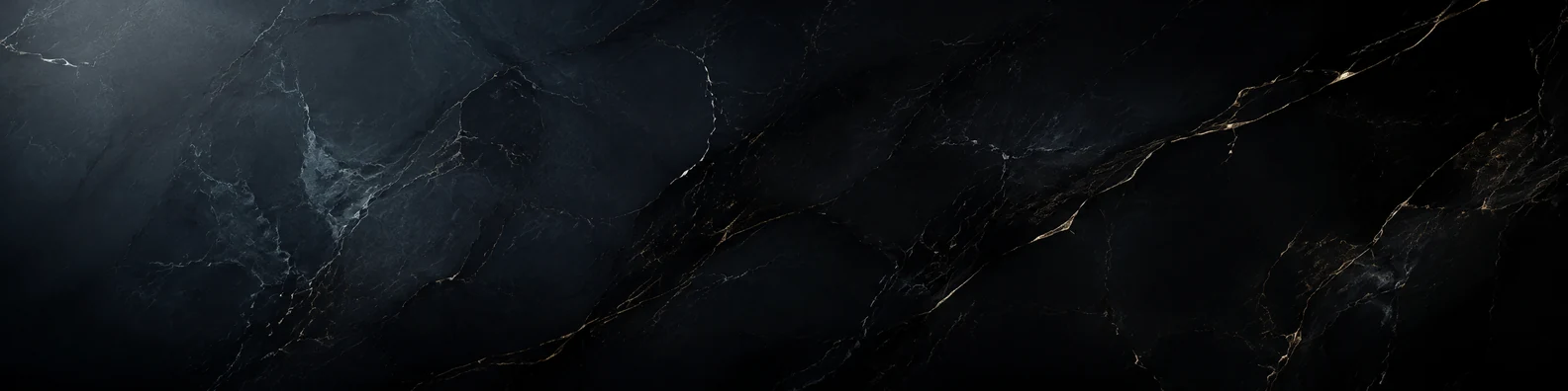 Dark marble abstract surface LinkedIn background banner with black charcoal navy and subtle veining