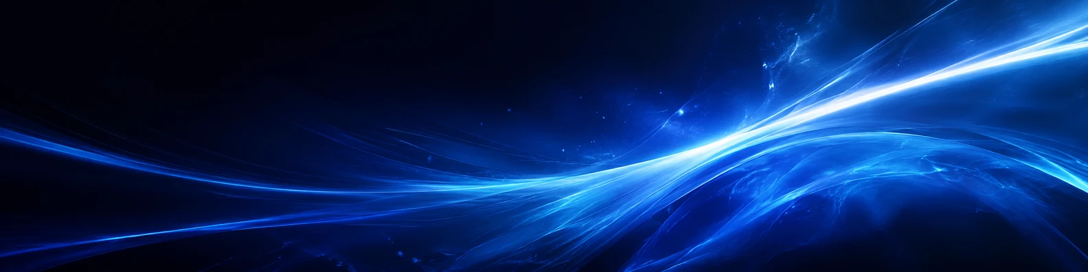Electric blue abstract energy LinkedIn background banner with bright blue cyan and white glow details on dark layout