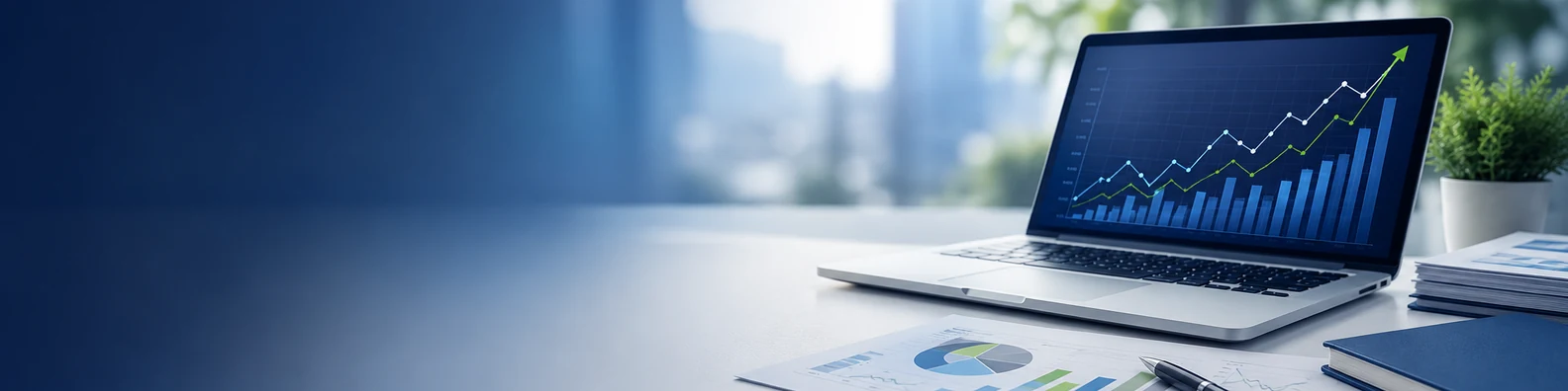 Financial Growth Chart Background professional business LinkedIn background banner with clean corporate styling