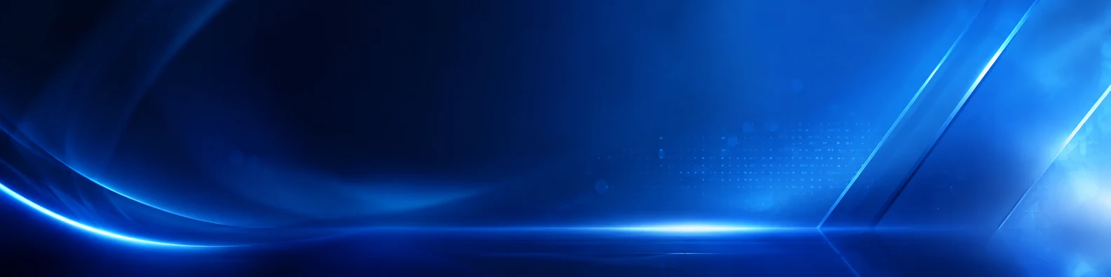 Futuristic abstract blue glow LinkedIn background banner with deep navy electric blue cyan and white highlights