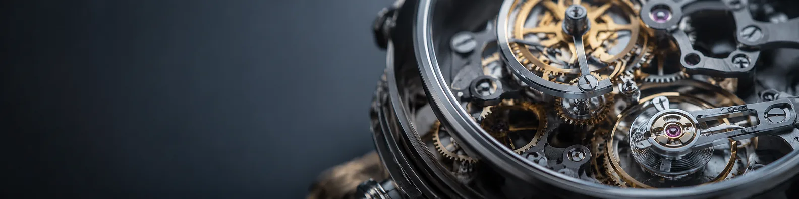 Mechanical gears and timepiece technology LinkedIn background banner