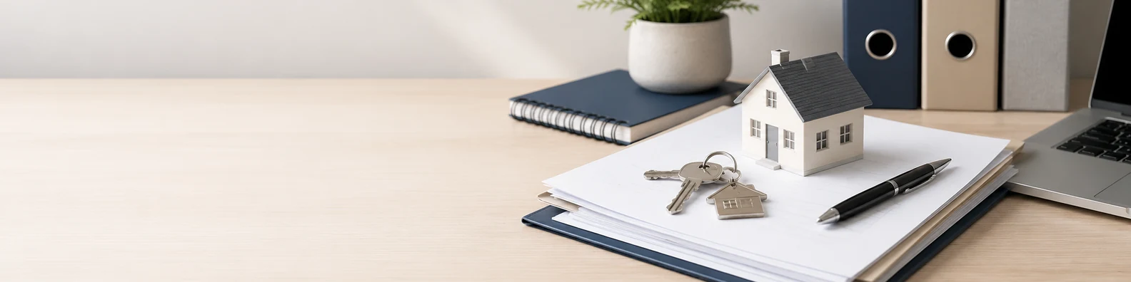 House Keys And Documents professional business LinkedIn background banner with clean corporate styling