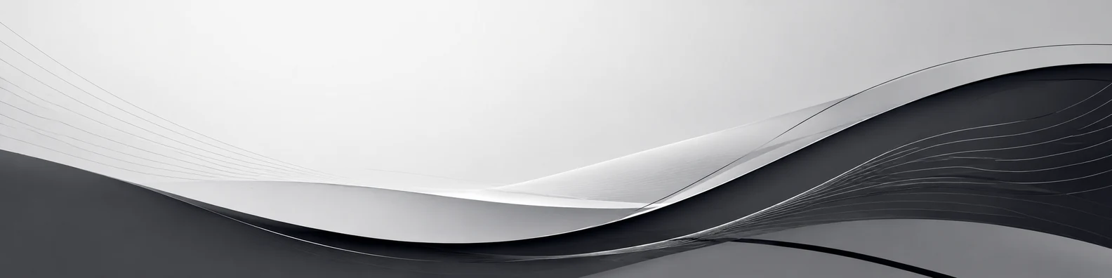 Minimal black abstract lines LinkedIn background banner with black charcoal grey white and silver flowing linework