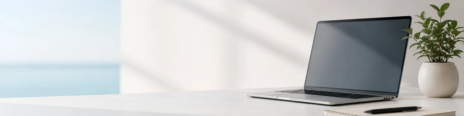 Minimal Office Desk Background professional business LinkedIn background banner with clean corporate styling