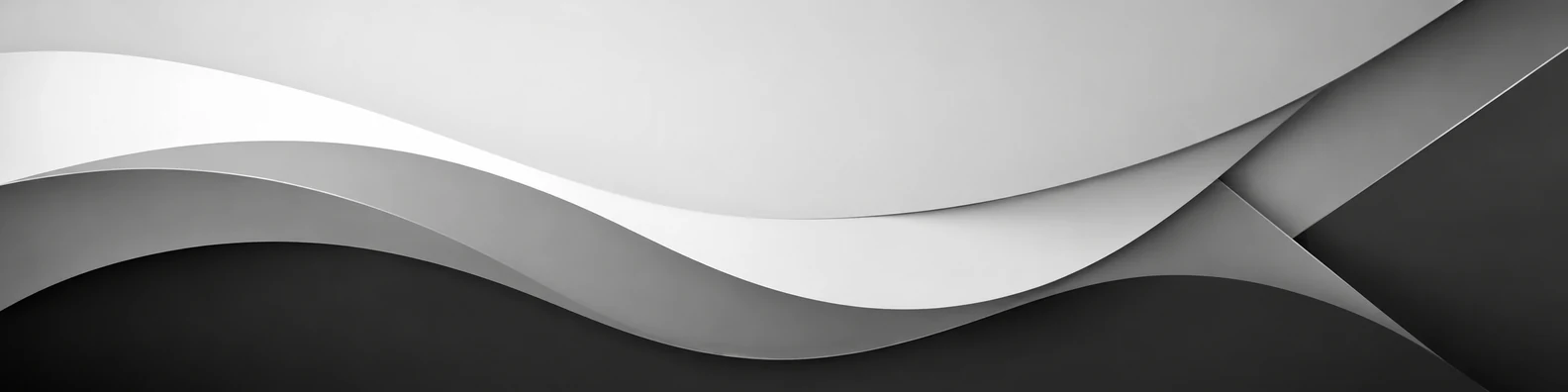 Monochrome abstract layer design LinkedIn background banner with black white grey charcoal layered curves and panels