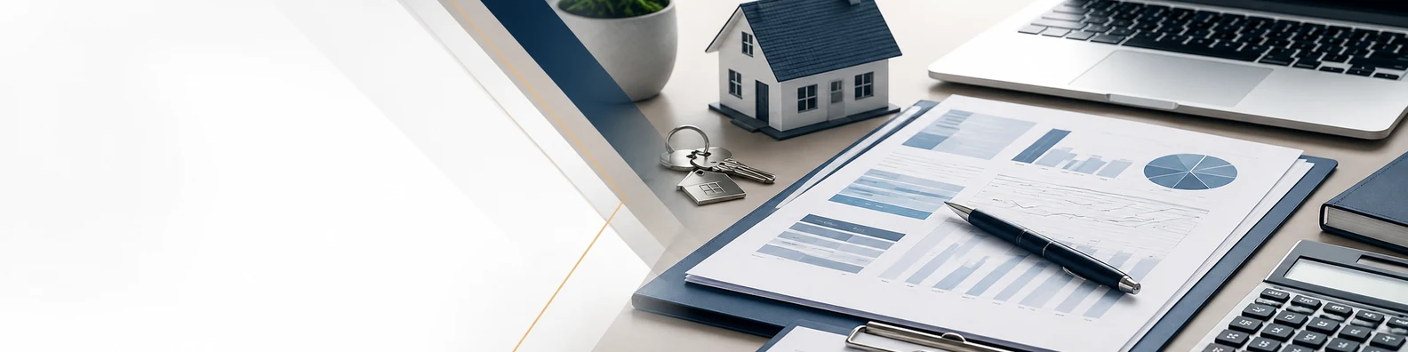 Mortgage Paperwork Background professional business LinkedIn background banner with clean corporate styling