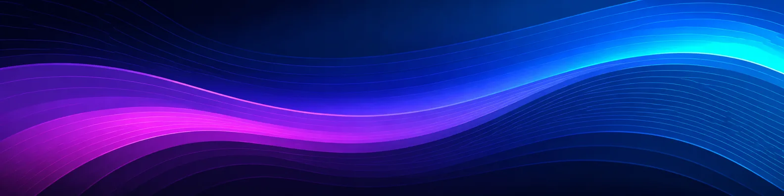 Layered glowing gradient lines in blue purple and magenta on a dark abstract background LinkedIn banner