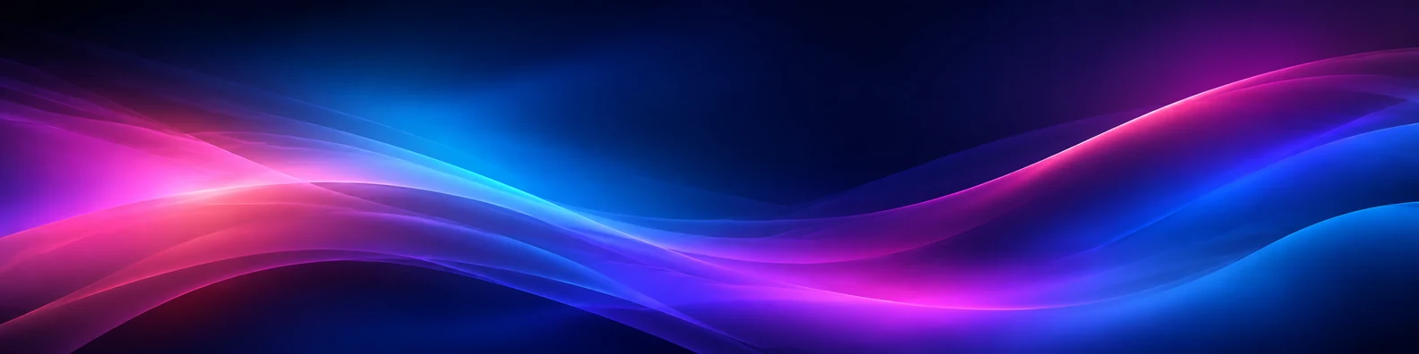 Neon gradient abstract motion LinkedIn background banner with blue purple pink cyan and magenta flowing curves