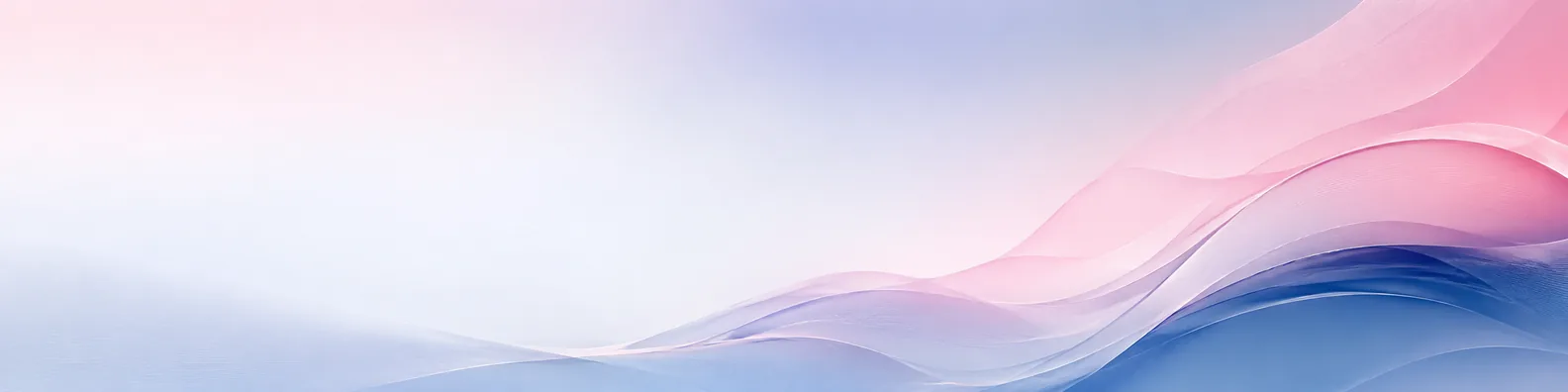 Pink and blue abstract color illustration LinkedIn background banner with soft flowing pastel waves