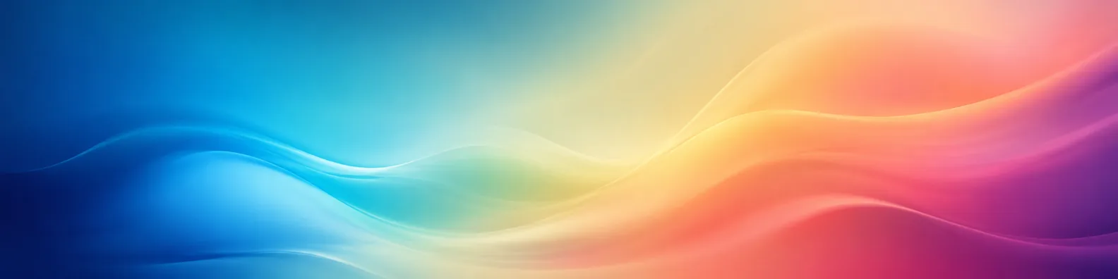 Soft seamless merging colors with flowing blue teal yellow orange pink and purple gradient waves LinkedIn banner