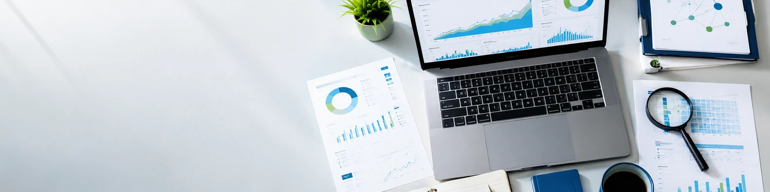 SEO Strategy Workspace professional business LinkedIn background banner with clean corporate styling
