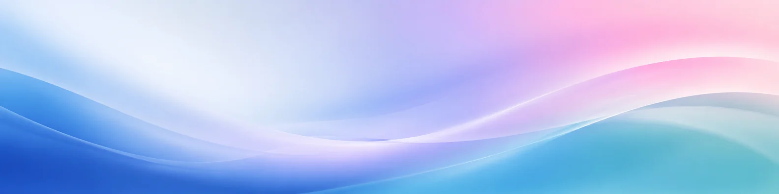 Soft motion gradient abstract LinkedIn background banner with blue lavender teal soft pink white flowing pastel waves