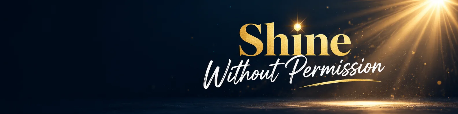 Bold spotlight quote LinkedIn background banner with golden glow