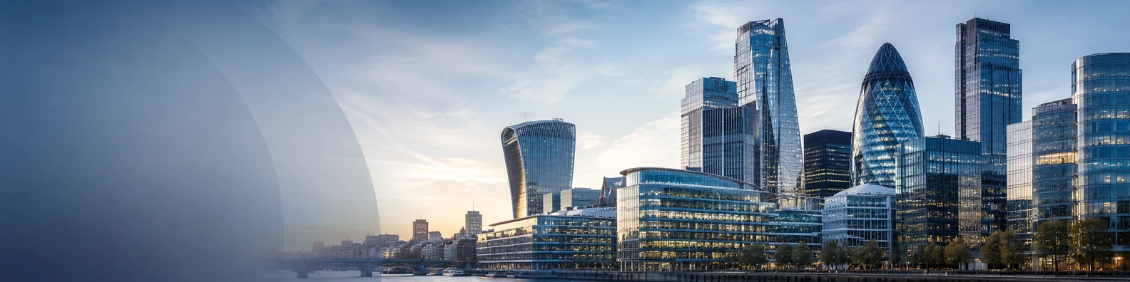 Tower Bridge London city view with river, skyline, and warm golden light LinkedIn background banner