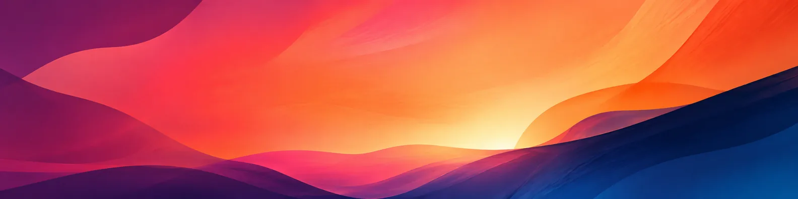 Vivid sunset colors abstract LinkedIn background banner with layered orange pink purple and blue forms