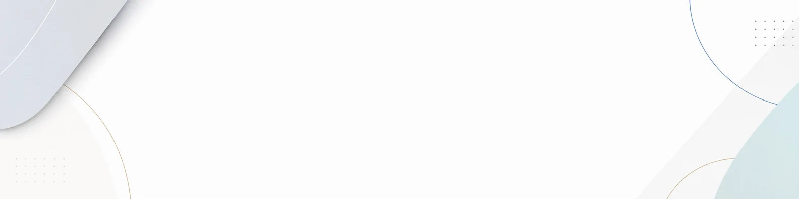 White space abstract LinkedIn background banner with clean white layout subtle blue grey beige teal accents and minimal shapes