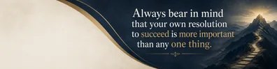 Abraham Lincoln success quote LinkedIn background banner with navy gold mountain path and classic typography