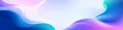 Abstract liquid shape movement LinkedIn background banner with blue teal purple pink white fluid blobs and clean gradients