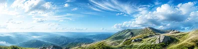 Blustery ridge vista mountain landscape LinkedIn background banner