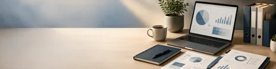 Business Advisory Workspace professional business LinkedIn background banner with clean corporate styling