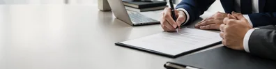Business Agreement Signing professional business LinkedIn background banner with clean corporate styling