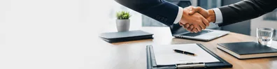 Business Deal Closing professional business LinkedIn background banner with clean corporate styling