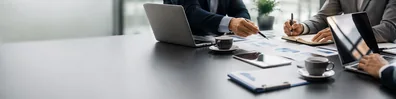 Business Partners Meeting professional business LinkedIn background banner with clean corporate styling